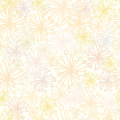 Vector Abstract Fluffy Plants Seamless Pattern Background