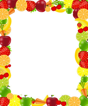 Fruit frame vector illustration