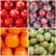 tropical fruit in the collage