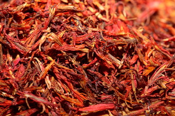 Fototapeta premium Dried saffron as food background