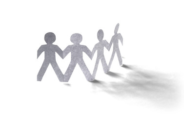 White paper people standing in a cycle