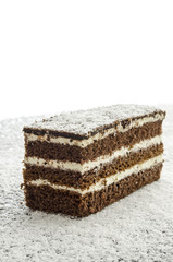 A cake on grated coconut