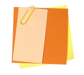 Colorful note paper with clips 