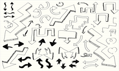 a hand drawn arrows set