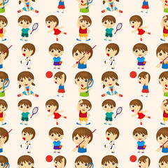 seamless sport people pattern