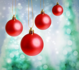 Fototapeta na wymiar Red christmas ornaments