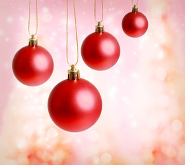 Fototapeta na wymiar Red Christmas Ornaments