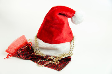 Santa Claus hat and bag
