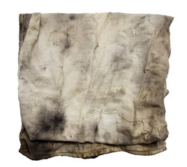dirty rag on a white background