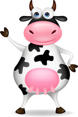 Funny cow waving