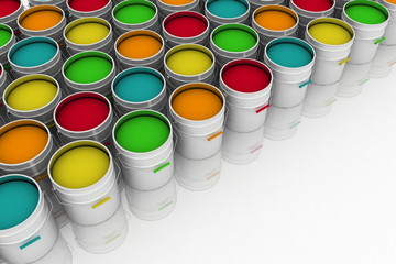 open buckets with a paint © 3ddock
