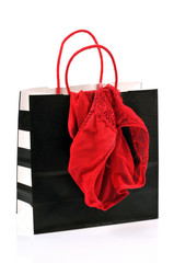 Sac et petite culotte rouge