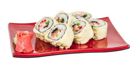 Japanese Cuisine -Tempura Maki Sushi (Deep Fried Roll made of sa