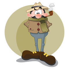 Gentleman with tobacco pipe and hat