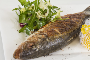 Sea-bass with vegetables