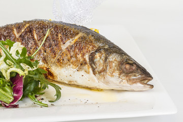 Sea-bass with vegetables