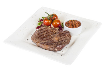 Grilled Beef Steak Isolated On a White Background