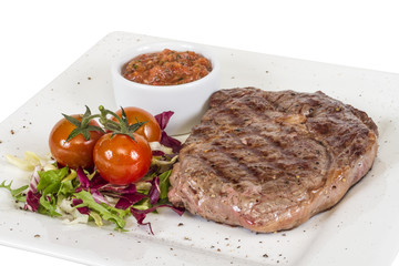 Grilled Beef Steak Isolated On a White Background