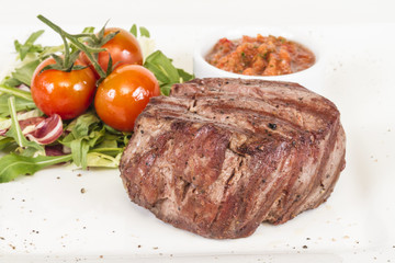 Grilled Beef Steak Isolated On a White Background
