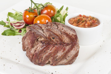 Grilled Beef Steak Isolated On a White Background