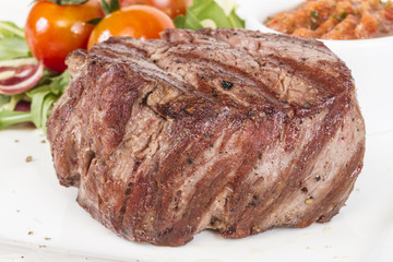 Grilled Beef Steak Isolated On a White Background