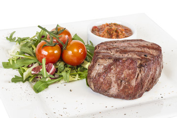 Grilled Beef Steak Isolated On a White Background