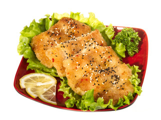 Roasted fish with lemon