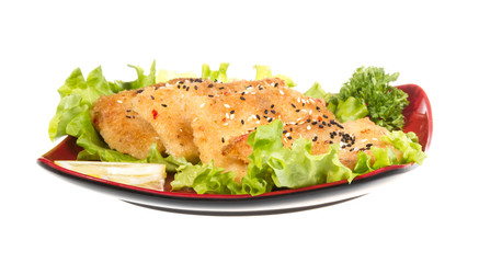 Roasted fish with lemon