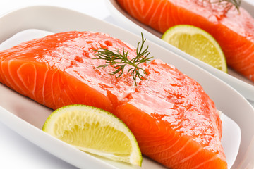 Fresh raw salmon fillet