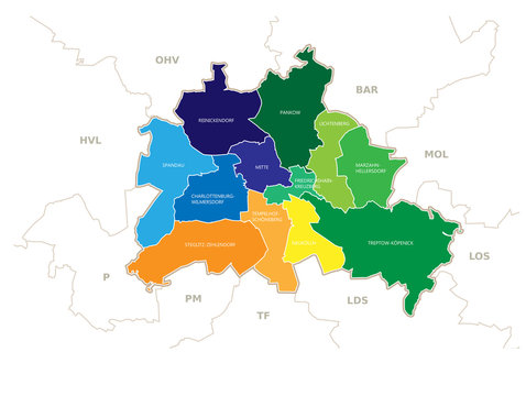Berliner Bezirke - einzelne Fl&auml;chen