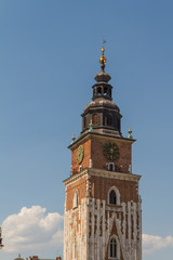 Town hall tower on main square of Krakow