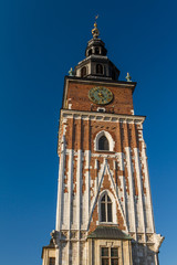 Fototapeta na wymiar Wieża Ratuszowa na Rynku Głównym w Krakowie