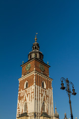 Fototapeta premium Town hall tower on main square of Krakow