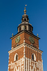 Town hall tower on main square of Krakow