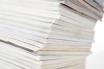 pile of books on white background