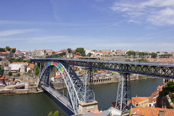 Fototapeta na wymiar Portugal: View of the Don Luis Bridge