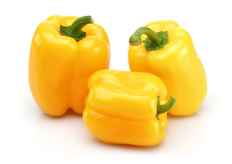 Three Yellow bell peppers