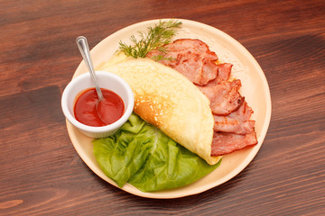 omelet with bacon