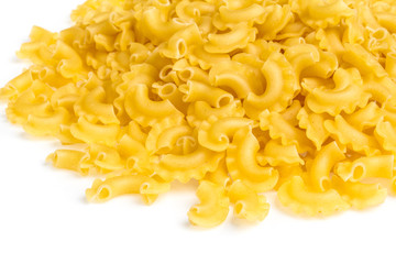 italian pasta (macaroni) isolated on white background