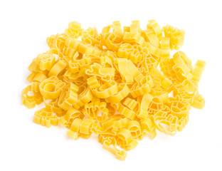 Raw yellow Italian pasta