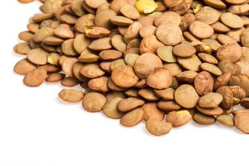 Lentils Isolated on White Background