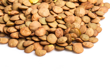Lentils Isolated on White Background
