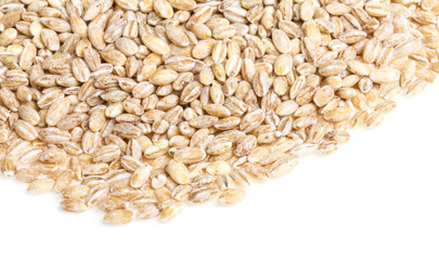 Pile of Pearl Barley isolated on white