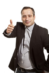 portrait of adult man, isolated on white background