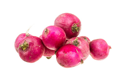 Obraz premium Small garden radish isolated on white background