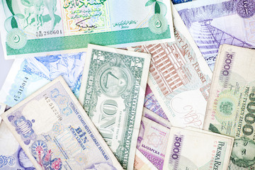 Fototapeta na wymiar Different banknotes, money background