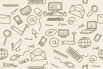 Internet doodle vector illustration