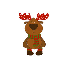 christmas deer isolated on white background