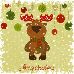 christmas deer whith freezing pattern