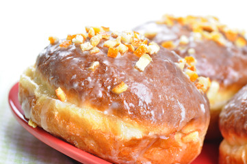 Closeup of polish donuts.
